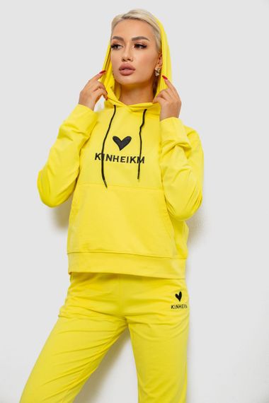 Спортивний костюм жіночий двонитка, колір жовтий, 214R1419-007 | Зображення 1