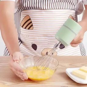 Миксер портативный электрический, венчик для яиц и измельчитель чеснока Зеленый