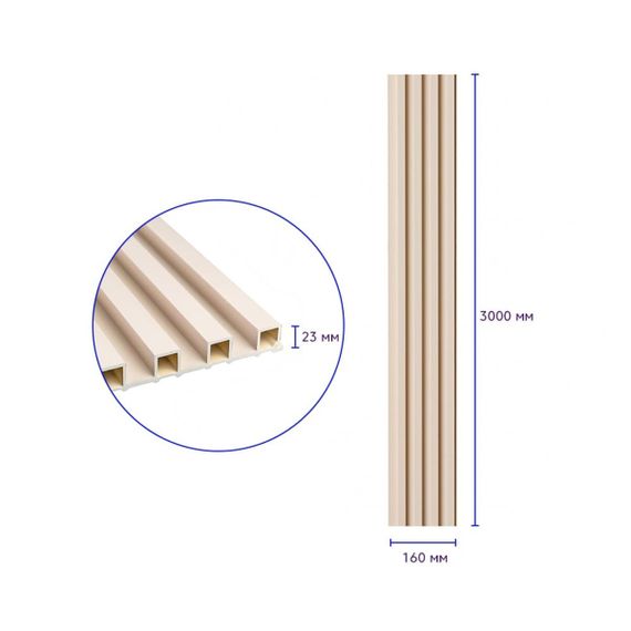 Декоративна стінова рейка 3000*160*23мм (D) SW-00001858 | Зображення 2