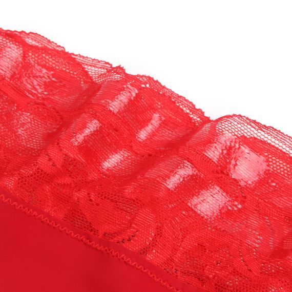 Панчохи еластичні Star Night з мереживною коронкою, червоні, XS-L sexstyle | Зображення 5