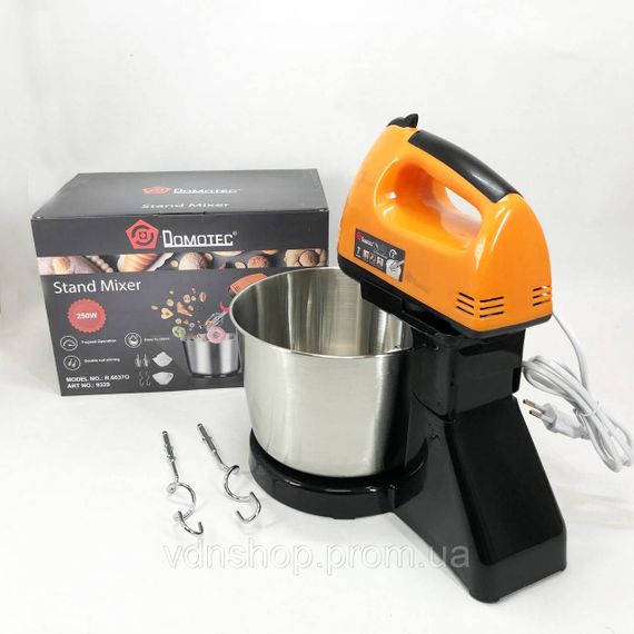 Міксер зі швидкостями і насадками Domotec R6637O 250 W, Міксер для хлібного тіста TV-36 | Зображення 9