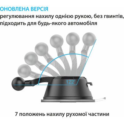 Универсальный автодержатель Grand-X MT-12, на панель, на стекло (MT-12) | Зображення 3