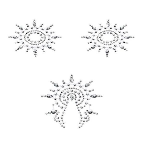 Пестіс з кристалів Petits Joujoux Gloria set of 3 - Silver, прикраса на груди та вульву, One size