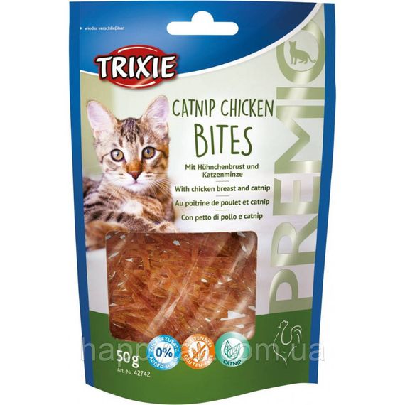 Ласощі Trixie Premio Catnip Chicken Bites для котів шматочки з курячою грудкою і котячою м_ятою 50 г | Зображення 2