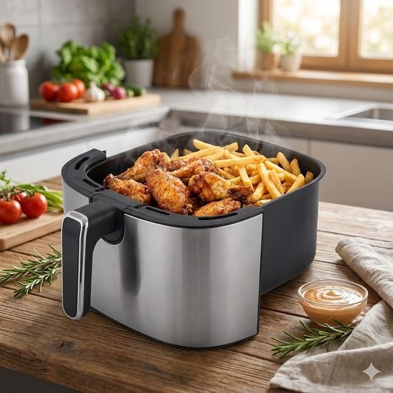 Аэрофритюрница Sokany SK 10052 1700W Аэрогриль безмасляная мультипечь для приготовления без масла 7 л с сенсорным управлением | Зображення 3