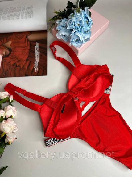 Комплект жіночої білизни Victoria's Secret Сексуальний червоний комплект білизни зі стразами | Зображення 3