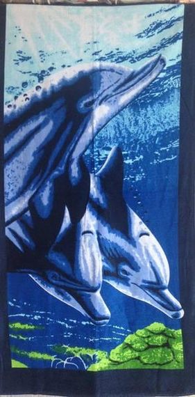 Полотенце пляжное Old 3 dolphin 75х150 Махра/Велюр