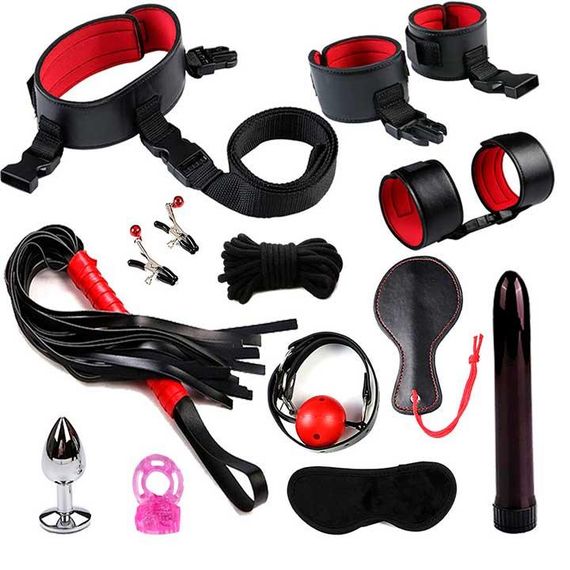 БДСМ бандажний набір з 12 предметів Червоний — Садо-мазо