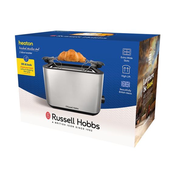 Тостер Russell Hobbs Heaton, нержав., підігрів, розморожування, чорний+нерж (27390-56) | Зображення 9