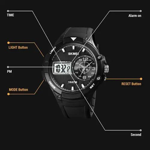 Ексклюзивні чоловічі годинники SKMEI 1761BKWT, Солідні чоловічі годинники класні PT-96 | Зображення 5