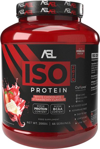 Протеин AllSports Labs Iso Zero Protein 2 kg (Strawberry White Chocolate) (90 % isolate, zero lactose, zero sugars, aspartame free)