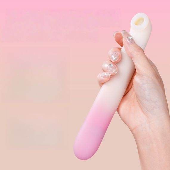 Двойной вибратор Zemalia Arousal с фрикцией и вакуумным стимулятором + APP, градиент розовый Sex Aura | Зображення 4