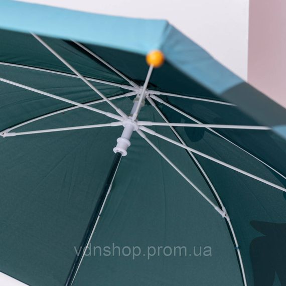 Класична дитяча парасолька-тростина механічна з поліестеру міцна надійна 8 спиць діаметр 89 см Зелений HP-23-12GR | Зображення 3