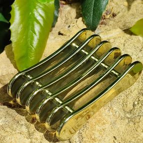 Золота підставка для 5 пензликів (хром)