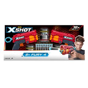 Игрушечное оружие Zuru X-Shot Red Быстрострельный бластер EXCEL FURY 4 2 PK (3 банка, 16 патронов) (36329R)