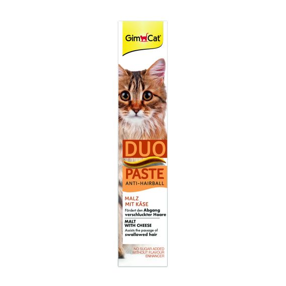 Паста GimCat DUO PASTE Anti-hairboll malt with cheese для котів з чутливим травленням усіх порід мальт та сир 50г | Зображення 2