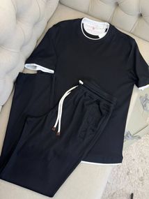 Комплект Brunello Cucinelli чорний (футболка+штани) sp125
