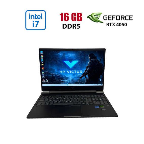 Игровой ноутбук Б-класс HP Victus 16-r0002ne / 16" (1920x1080) IPS / Intel Core i7-13700H (14 (20) ядер по 2.4 - 5.0 GHz) / 16 GB DDR5 / 512 GB SSD NVMe / nVidia GeForce RTX 4050, 6 GB GDDR6, 96-bit / WebCam б/у