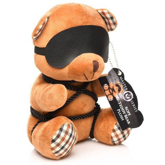 Плюшевий ведмедик ROPE Teddy Bear БДСМ у шкіряній масці та обв’язці, 22x16x12 см | Зображення 1