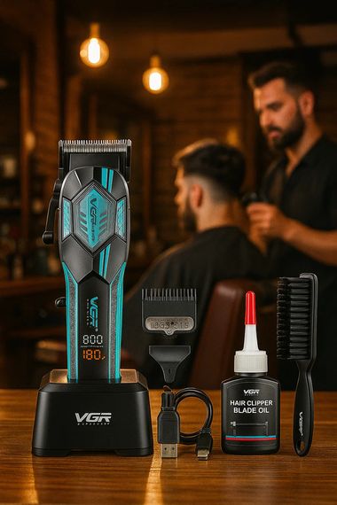 Машинка для стрижки бездротова до 3 годин VGR V-119 Green (46515-VGR-119 GREEN_1416) | Зображення 3