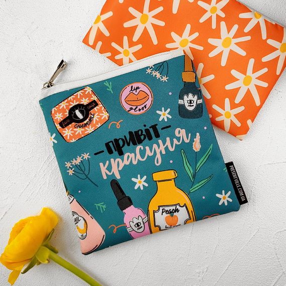 Косметичка квадратна Basic Привіт красуня 16x16 см (KB_21M038_SBR)