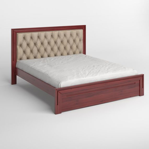 Двоспальне дерев&#039;яне ліжко Mebigrand Торонто Т3 Махонь/Аляска 23 (бежевий) 140х200 см (MBG-7646) | Зображення 1