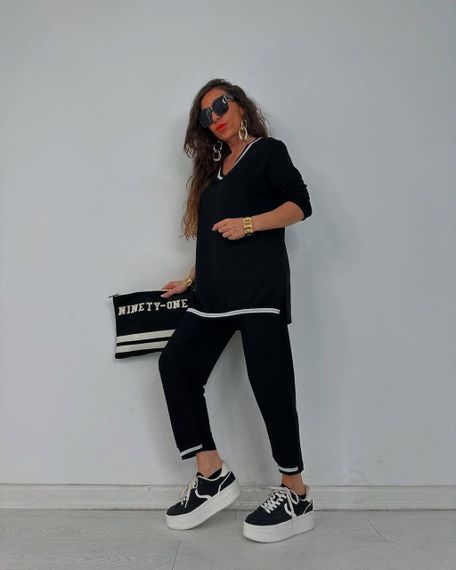 Спортивный женский костюм Sofia Модель 055 из двунити Черный 52-54 | Зображення 3