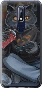 Чохол на Nokia 7.1 gamer cat із силікону FCh_033214