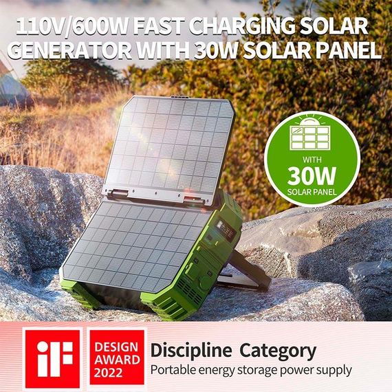 Портативная электростанция Browey Solar Panel 22W PN-600 евроверсия 600W Портативная зарядка Електрогенератор | Зображення 8