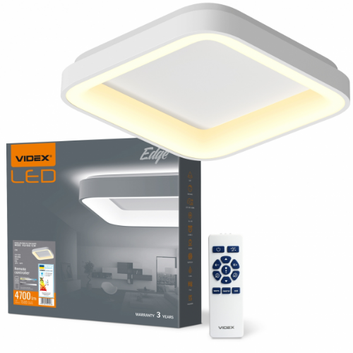 LED Світильник накладний квадратний 72W 2700-6000К 4700Lm 220V білий VLE-ESC-72W Videx