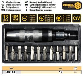 Набор отвертка Польша ударная насадки 13 штук VOREL-65123