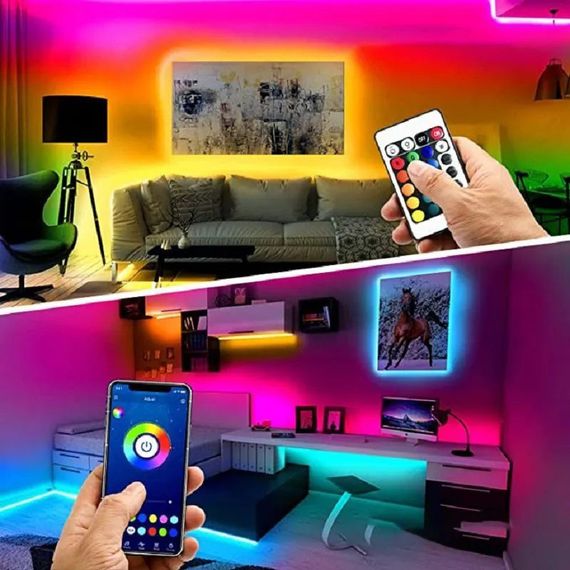 Світлодіодна стрічка SMD 5050 RGB LED 5 м IP65 з bluetooth wifi контролем. ZP-945 підключення 220V | Зображення 9