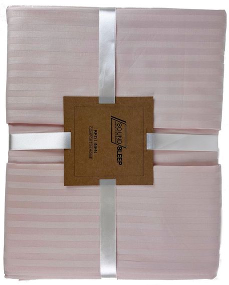 Комплект постільної білизни SoundSleep Stripe Pudra сатин-страйп євро 200х220 см пудровий (2251736513014) | Зображення 7