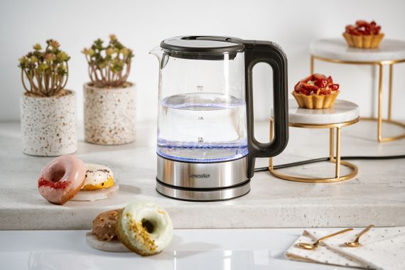 Електрочайник скляний Mesko MS 1301 чорний 1,7 л, 2200 Вт, з регулюванням температури та підсвіткою | Зображення 7