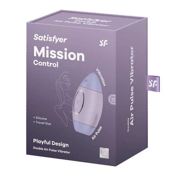 Вакуумний стимулятор з вібрацією Satisfyer Mission Control Violet, 2 незалежні мотори | Зображення 5