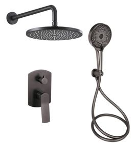 Душова система універсальна Qtap Slavonice Gunmetal Black PVD прихованого монтажу QTSLA113GMB45899