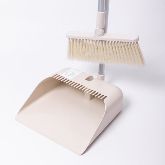 Набір віник і совок на довгій ручці для підлоги 25×24×100 см щітка віник для прибирання Бежевий HP-45-15BE | Зображення 3