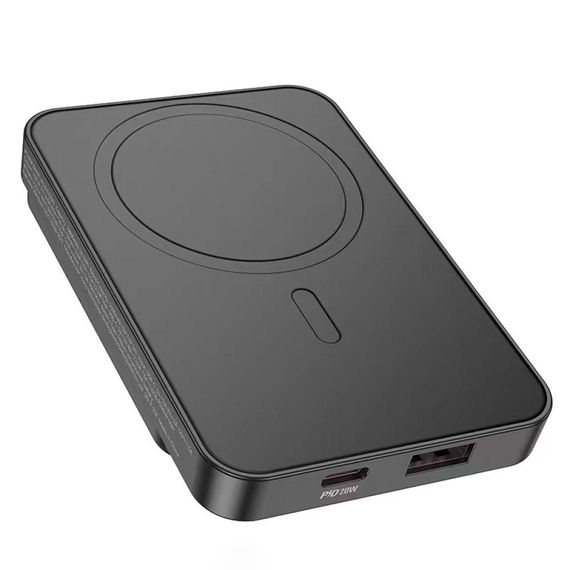 Універсальна Мобільна Батарея Power Bank Hoco DB41 River magnetic Wireless charging 10000mAh Колір Чорний | Зображення 2