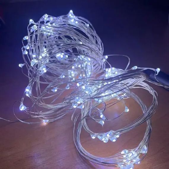 Гірлянда на ялинку Кінський хвіст 2 метри 30 ниток Холодний білий | Зображення 2