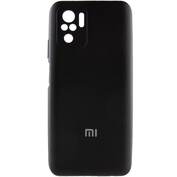 Чехол Silicone Cover Full Camera (AA) для Xiaomi Redmi Note 10 / Note 10s Full camera, Чорний / Black