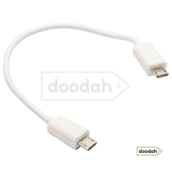 Кабель / перехідник Micro USB F / Micro USB F - 15 см, White - Asdomo | Зображення 1