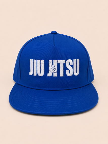 Синя бейсболка TM KINTAYO з вишивкою JIU JITSU/ДЖИУ ДЖИТСУ, з прямим козирком