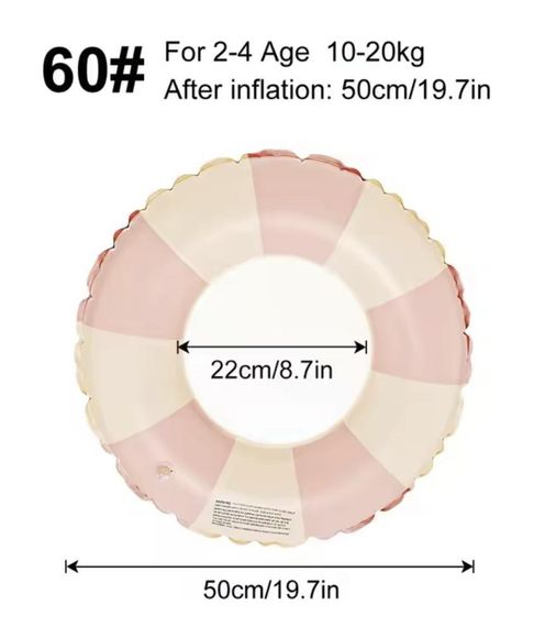 Надувне коло дитяче Біло Рожева полоса 60 розмір | Зображення 3