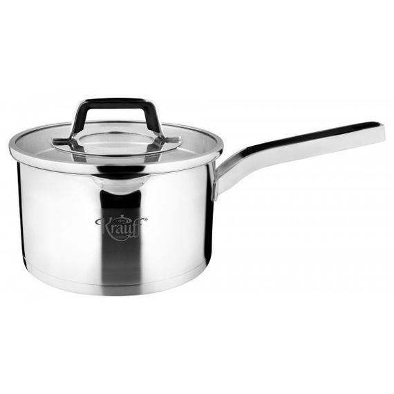 Кухонний ковш Krauff Moderne Schwarz 26-202-031, 1.8 л, 16 см, з нержавіючої сталі з кришкою