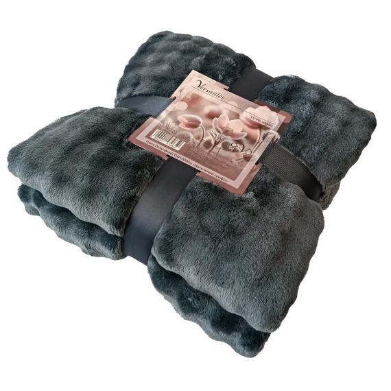 Плед Versailles Рельефный Насыщенный графит VS-PR-4400G 200х220 см графитовый | Зображення 1