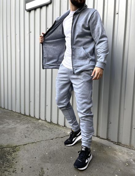 Чоловічий спортивний костюм база сірий | Зображення 3