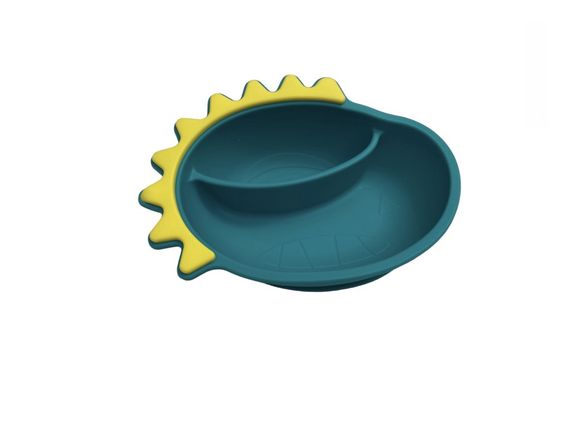 Дитячий силіконовий набір посуду для годування Дракоша (зелений) 7 предметів (код 00156) | Зображення 5