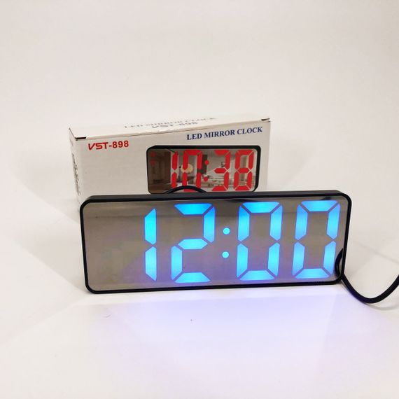 Электронные настольные LED часы от USB VST-898-5 с будильником WR-575 и термометром | Зображення 9