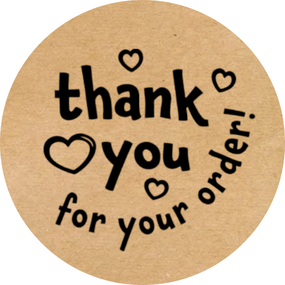 Этикетка круглая крафт "Thank You 17", Диаметр 50 мм, 250 шт/рулон, Viskom