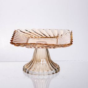 Тортовница стеклянная квадратная на ножке, 16×16 см Коричневая 64486-18